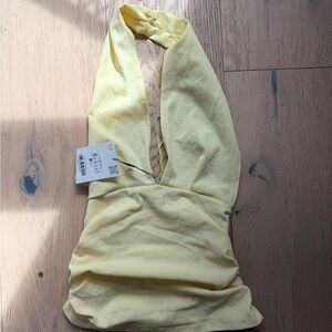 Zara Yellow Halter Crop Top